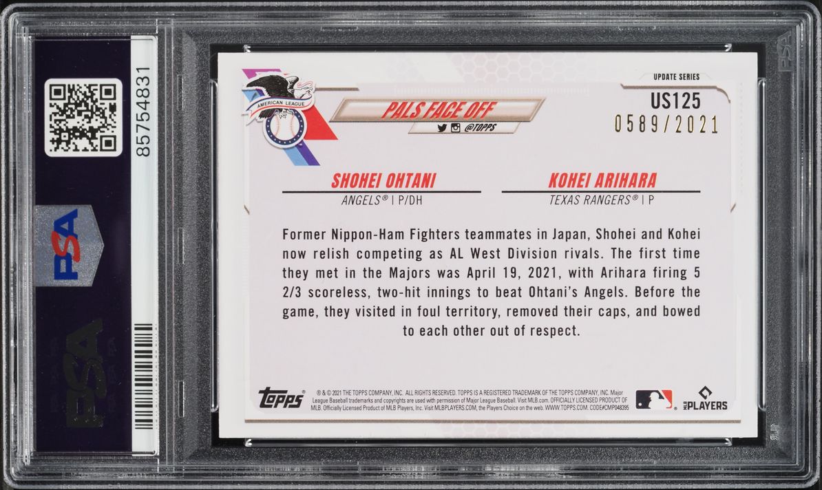 2021 Topps Update Gold Shohei Ohtani Kohei Arihara /2021 #US125 PSA 10 GEM MINT