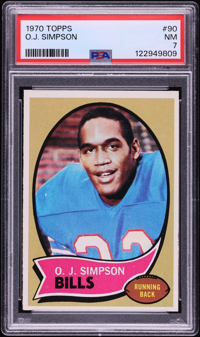 1970 Topps Football O.J. Simpson ROOKIE #90 PSA 7 NRMT