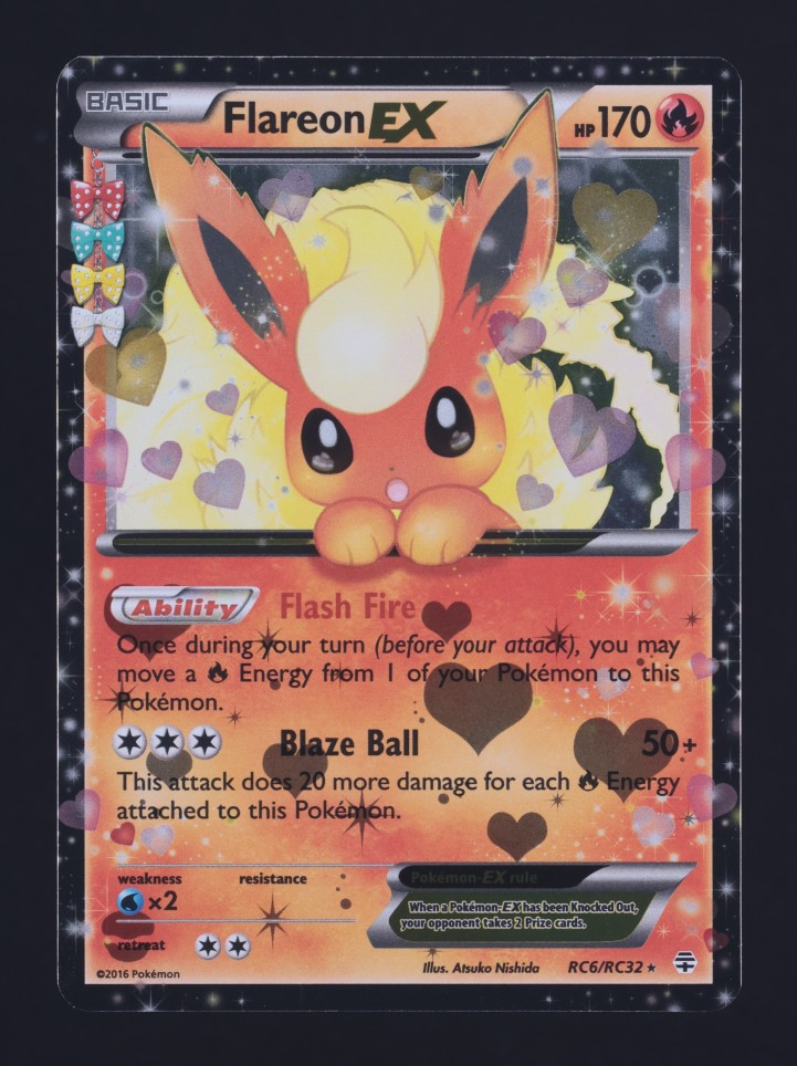 2016 Pokemon XY Generations Radiant Collection Holo Flareon EX #RC6 MBA AUTH