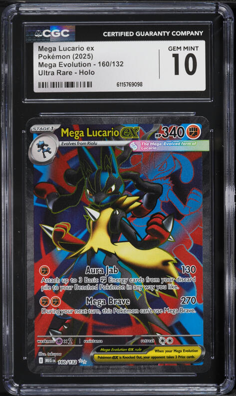2025 Pokemon Japanese Mega Brave Full Art Mega Lucario ex #78 CGC