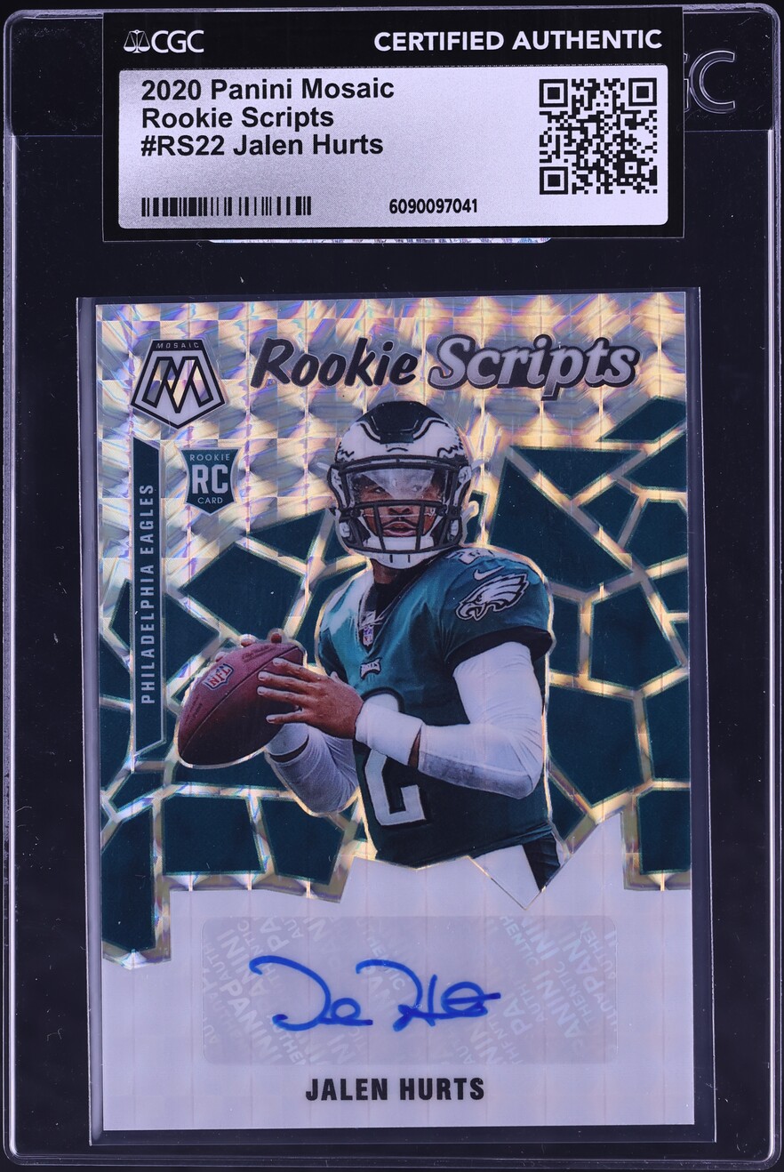 2020 Panini Mosaic Scripts Jalen Hurts ROOKIE AUTO #RS22 CGC AUTH