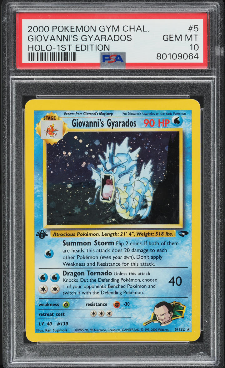 2000 Pokemon Gym Challenge 1st Edition Holo Giovanni's Gyarados #5 PSA 10 GEM