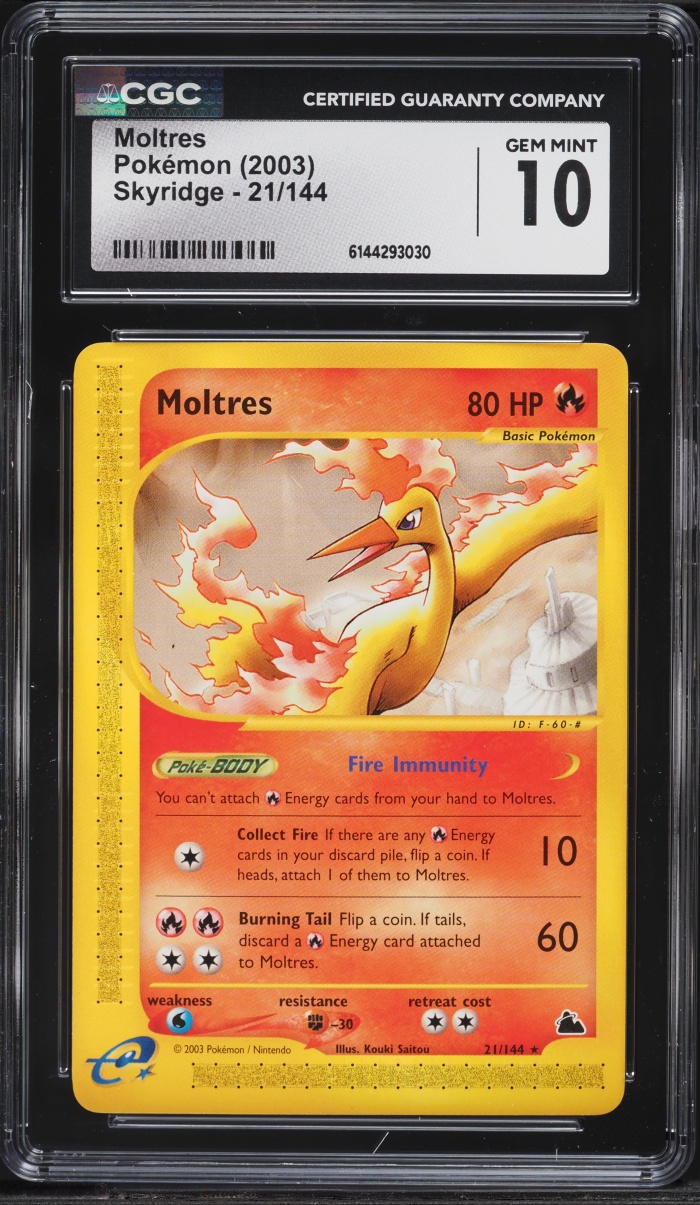 2003 Pokemon Skyridge Moltres #21 CGC 10 GEM MINT