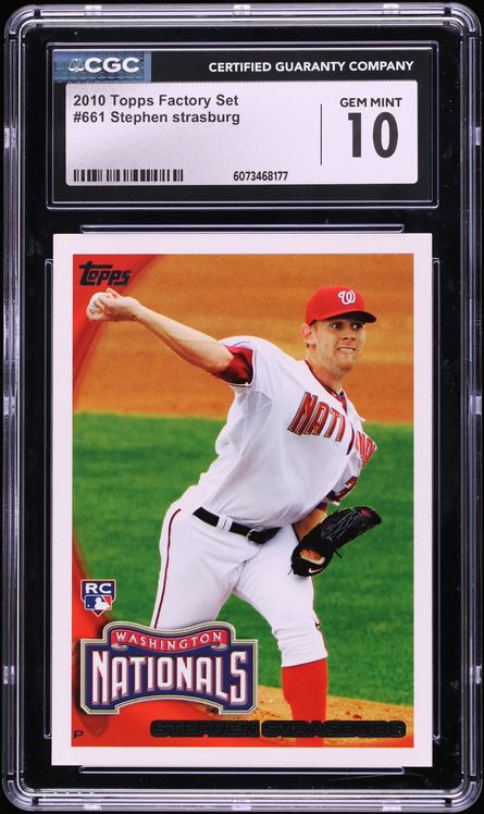 2010 Topps Factory Set Stephen Strasburg ROOKIE #661 CGC 10 GEM MINT