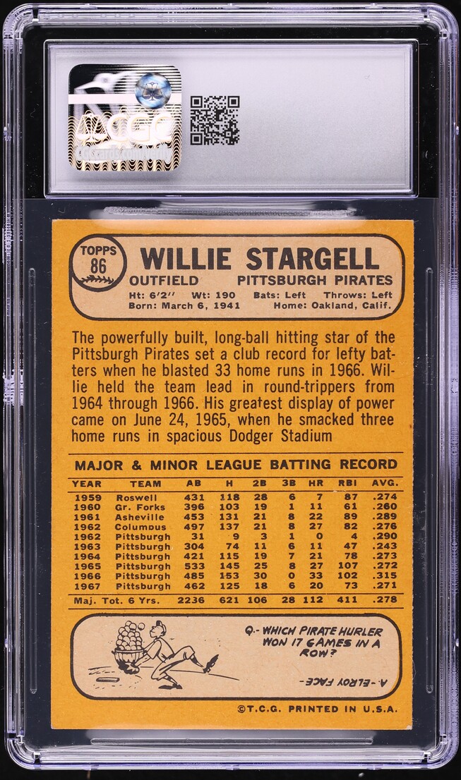 1968 Topps Willie Stargell #86 CGC 6.5 EXMT+
