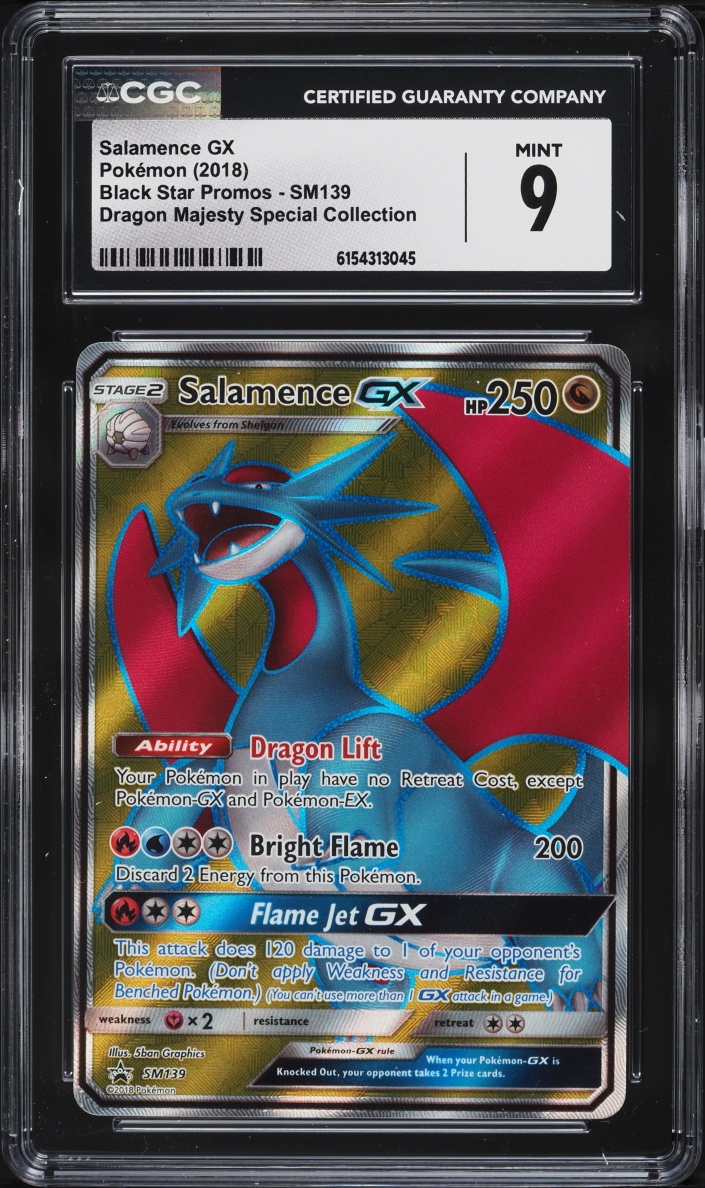 2018 Pokemon Sun & Moon Promo Dragon Majesty Special Full Art Salamence GX #SM139 CGC 9 MINT