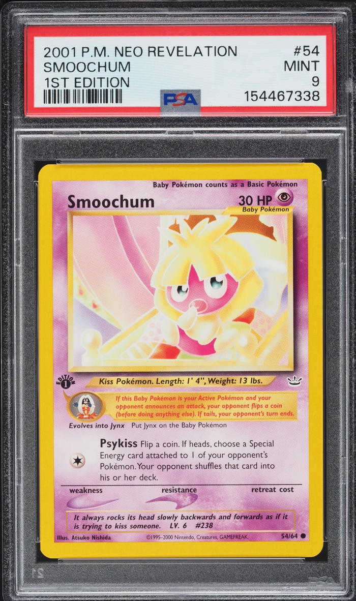 2001 Pokemon Neo Revelation 1st Edition Smoochum #54 PSA 9 MINT