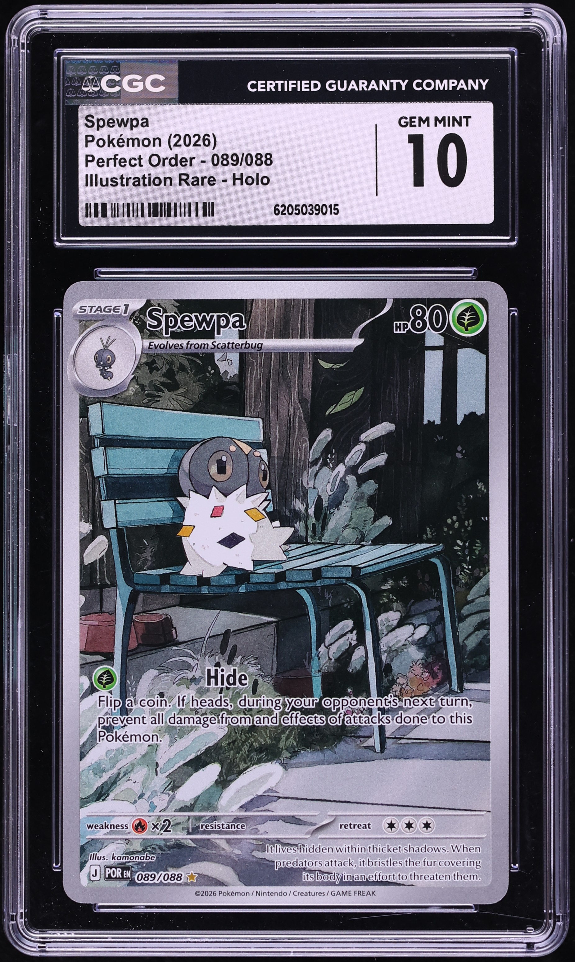 2026 Pokemon Mega Evolution Perfect Order IR Spewpa #89 CGC 10 GEM MINT