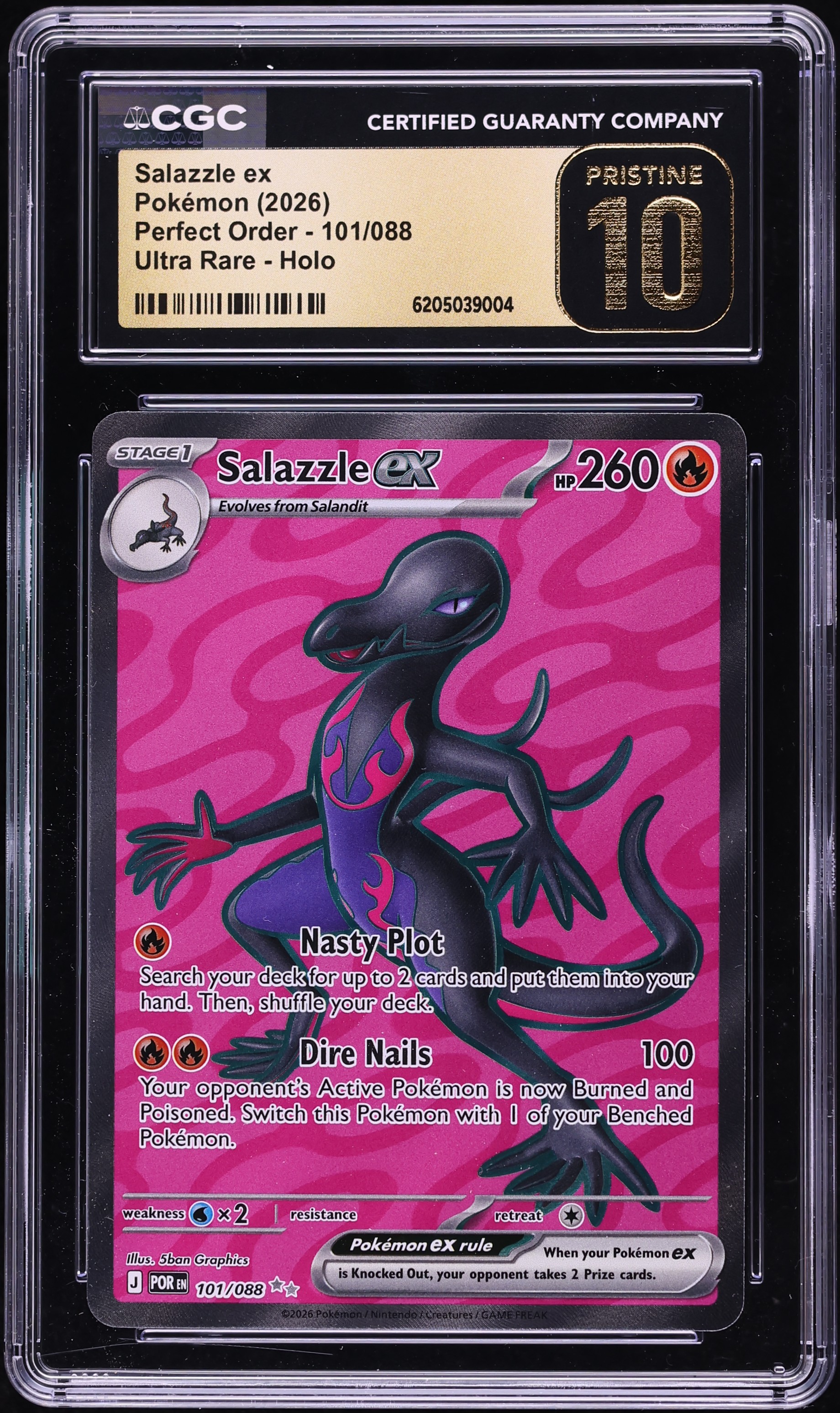 2026 Pokemon Mega Evolution Perfect Order Full Art Salazzle Ex #101 CGC 10 PRISTINE
