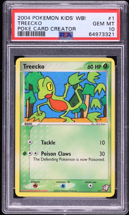 2004 Pokemon Kids' WB! Poke Card Creator Treecko #1 PSA 10 GEM MINT