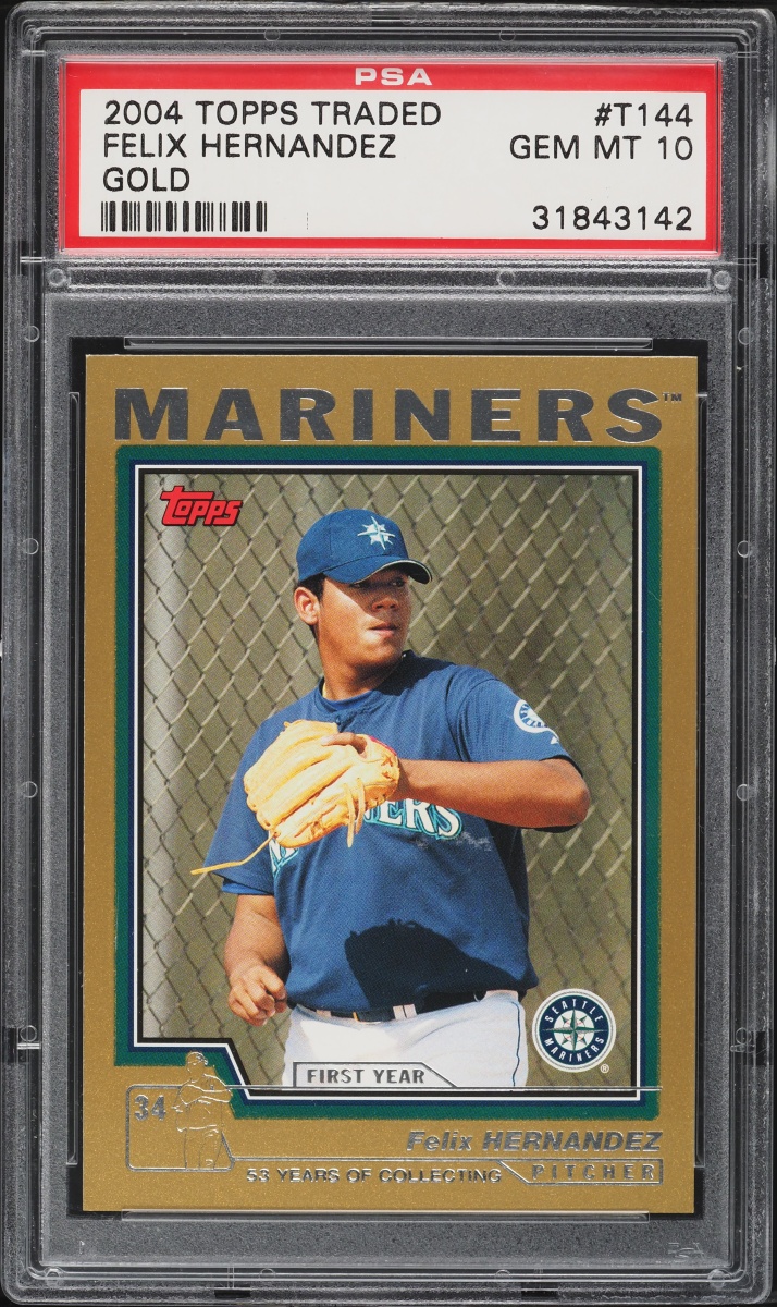 2004 Topps Traded Gold Felix Hernandez ROOKIE /2004 #T144 PSA 10 GEM MINT