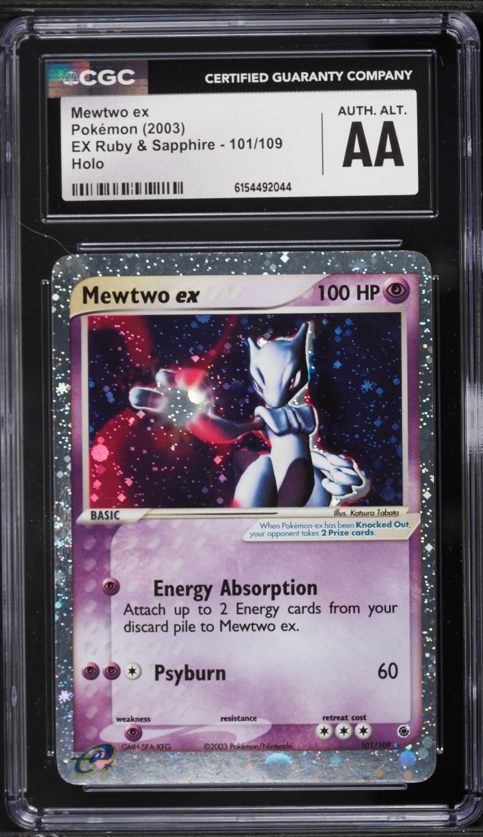 2003 Pokemon EX Ruby & Sapphire Holo Mewtwo EX #101 CGC ALTERED AUTH