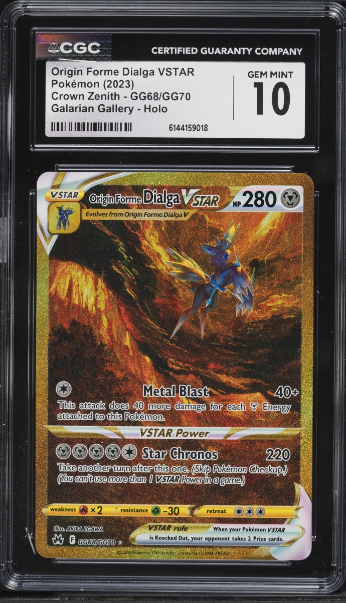 2023 Pokemon SWSH Crown Zenith Gold Rare Origin Forme Dialga VSTAR #GG68 CGC 10 GEM MINT