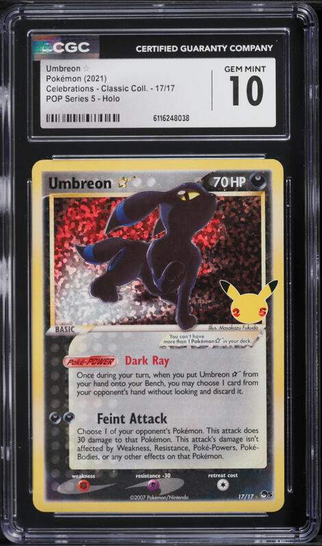 2021 Pokemon SWSH Celebrations Classic POP Series 5 Umbreon Gold