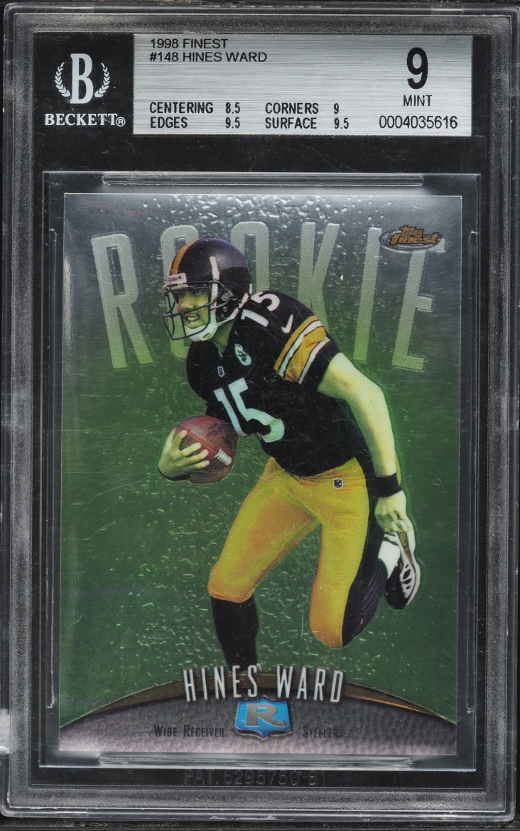 1998 Finest Football Hines Ward ROOKIE #148 BGS 9 MINT