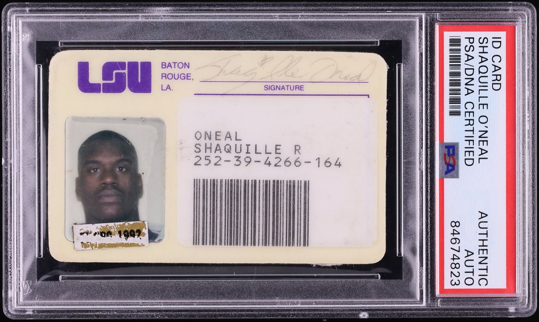 Shaquille O'Neal Signed Autographed ID Card AUTO PSA/DNA AUTH