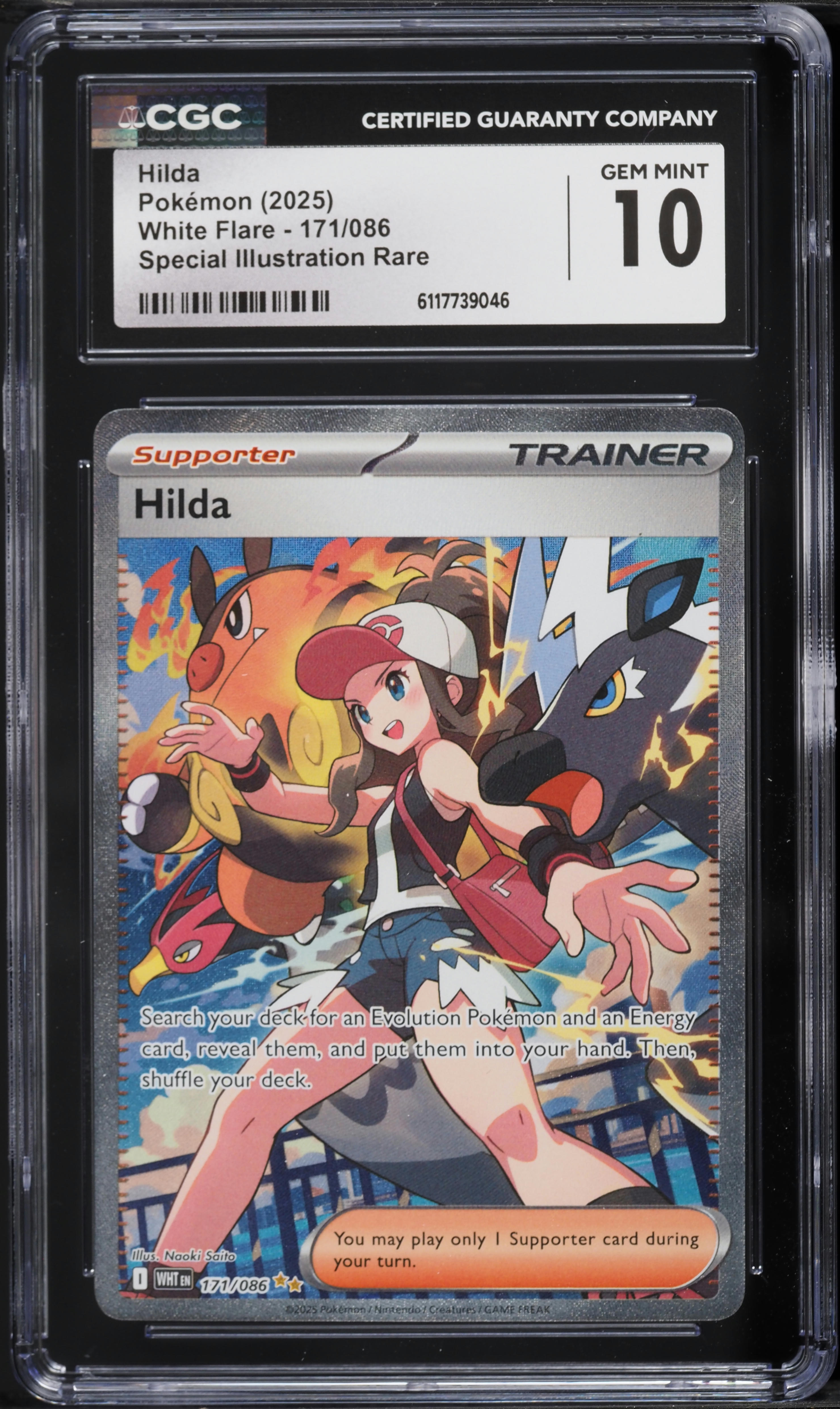 2025 Pokemon Scarlet & Violet White Flare SIR Hilda #171 CGC 10 GEM MINT