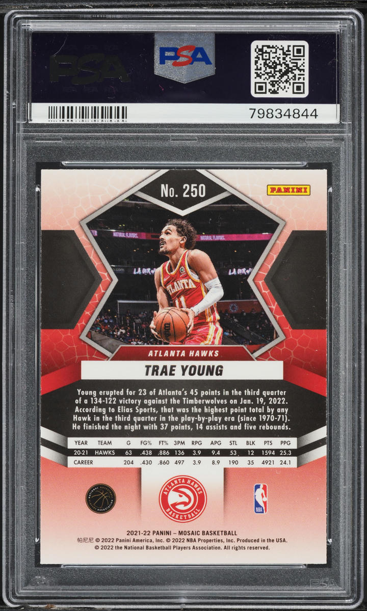 2021 Panini Mosaic Trae Young #250 PSA 10 GEM MINT