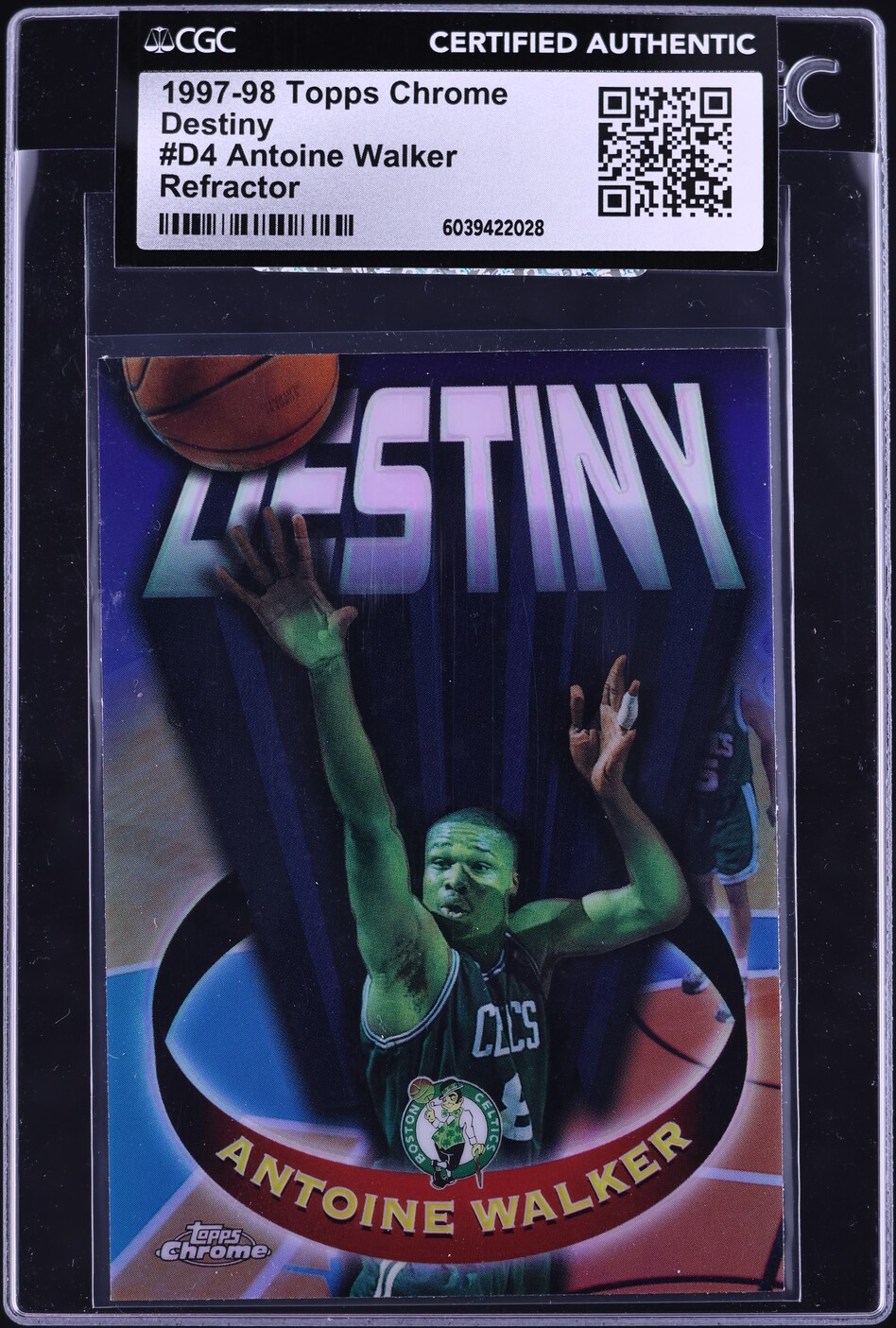 1997 Topps Chrome Destiny Refractor Antoine Walker #D4 CGC AUTH - Main Image