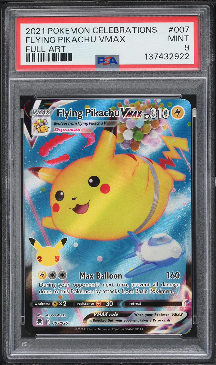2021 Pokemon Sword & Shield Celebrations Full Art Flying Pikachu VMAX #7 PSA 9 MINT