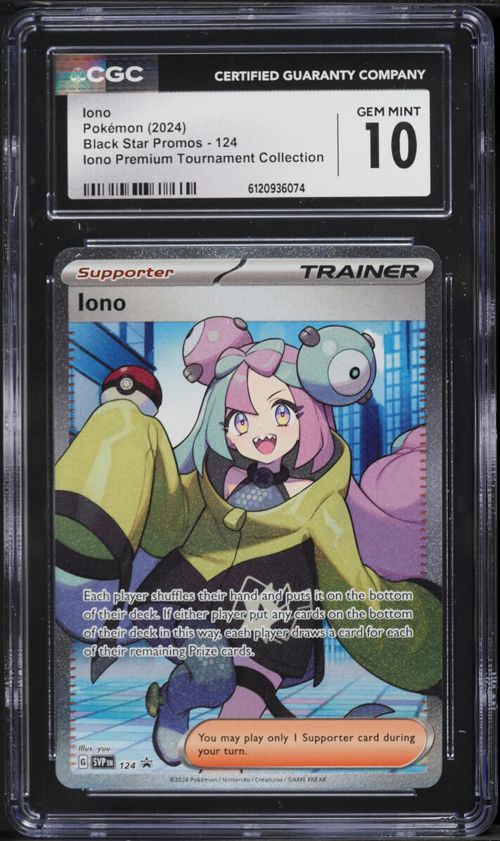 2024 Pokemon Scarlet & Violet Promo Premium Tournament Full Art Iono #124 CGC 10 GEM MINT
