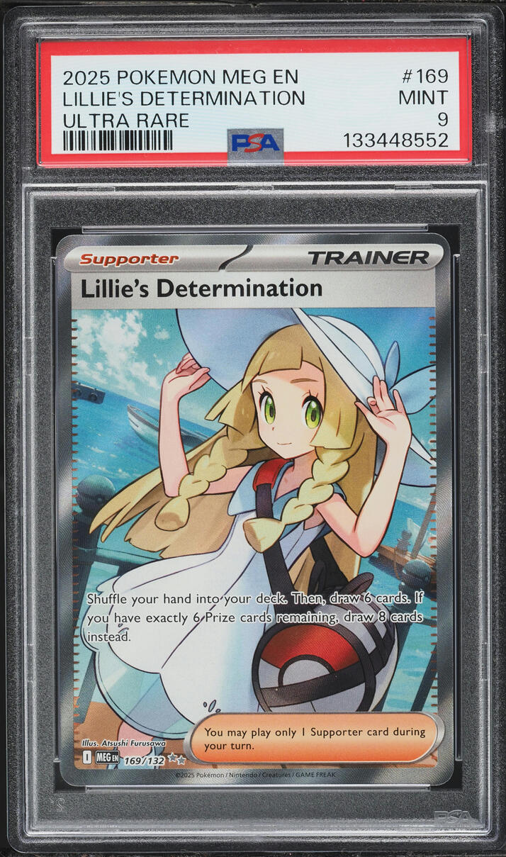 2025 Pokemon Mega Evolution Full Art Lillie's Determination #169 PSA 9 MINT