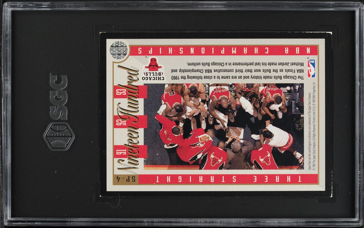1993 Upper Deck Three Straight Chicago Bulls w/ Michael Jordan #SP-4 SGC 4 VGEX