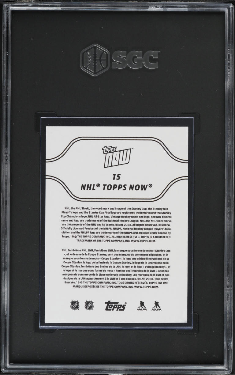 2023 Topps Now NHL Stickers Connor Bedard ROOKIE #15 SGC 9.5 MINT+