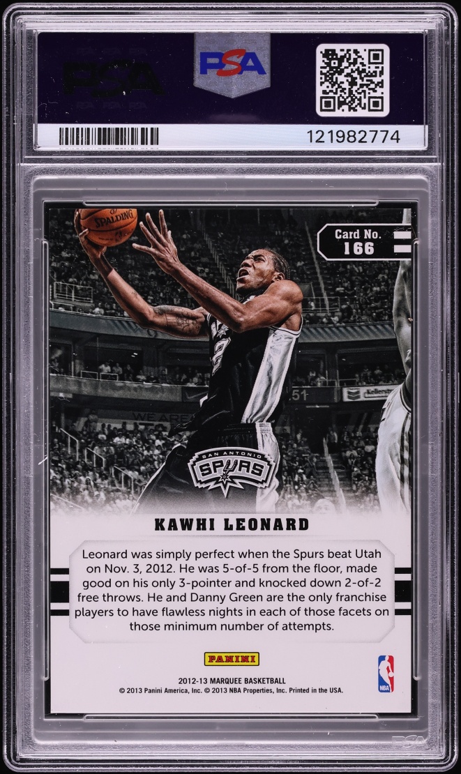 2012 Panini Marquee Kawhi Leonard ROOKIE #166 PSA 9 MINT