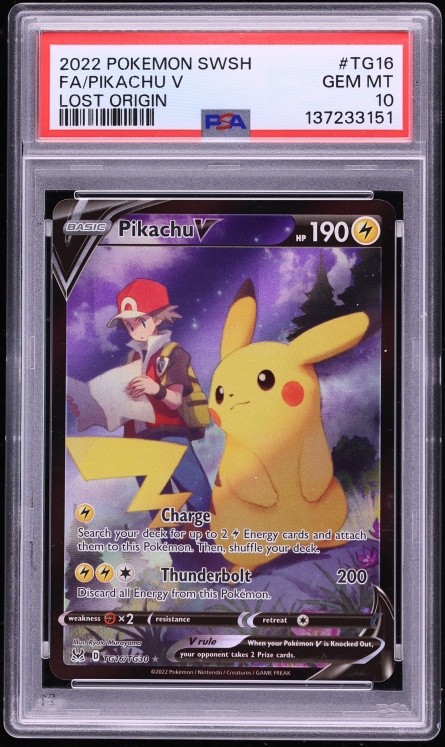 2022 Pokemon Sword & Shield Lost Origin Trainer Gallery CHR Pikachu V #TG16 PSA 10 GEM MINT