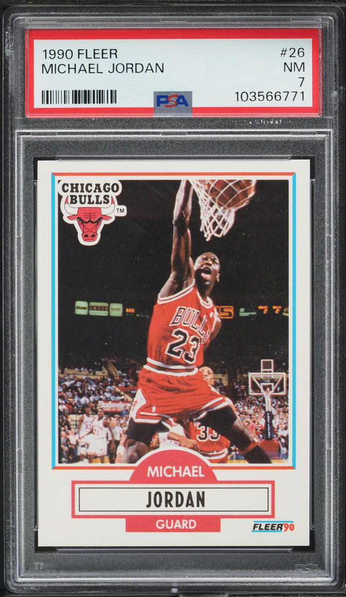1990 Fleer Basketball Michael Jordan #26 PSA 7 NRMT