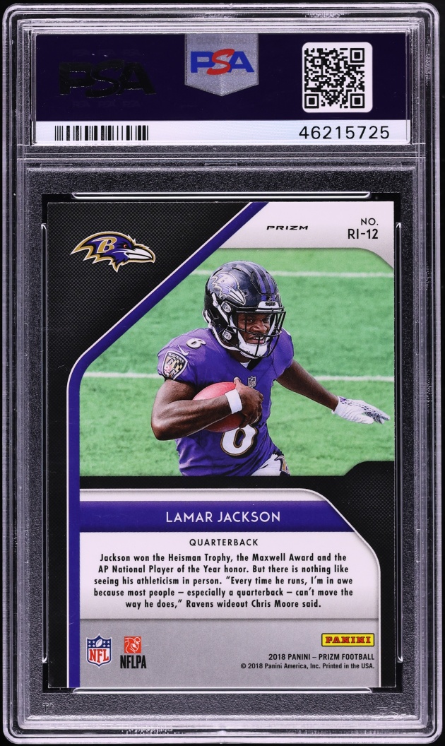 2018 Panini Prizm Introduction Lamar Jackson ROOKIE #RI-12 PSA 9 MINT