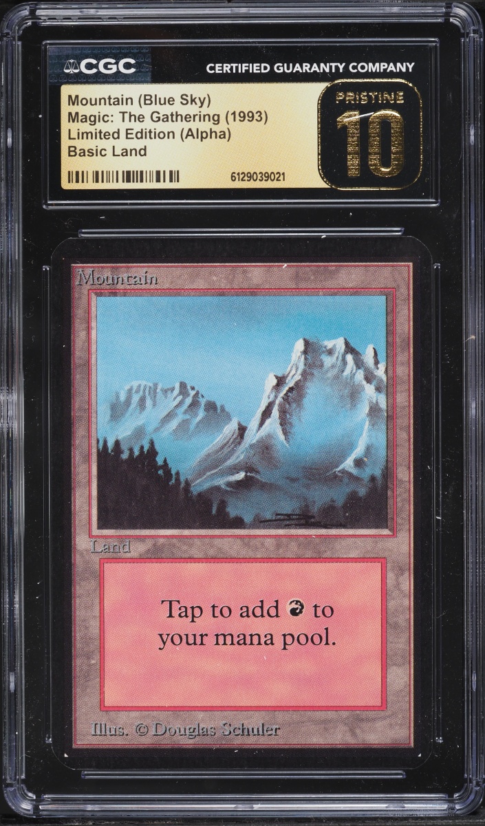 1993 Magic The Gathering MTG Alpha Basic Land Mountain (Blue Sky) CGC 10 PRISTINE