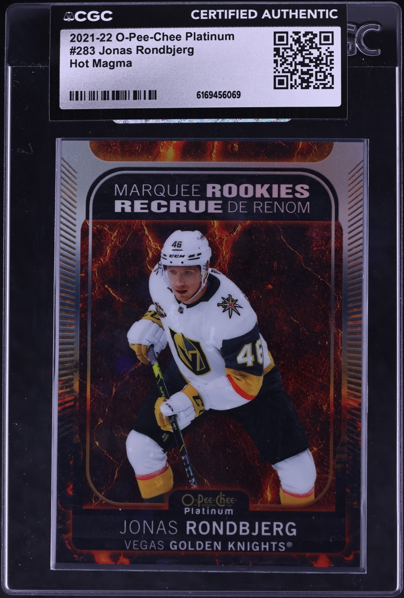 2021 O-Pee-Chee Platinum Hot Magma Jonas Rondbjerg ROOKIE /499 #283 CGC AUTH