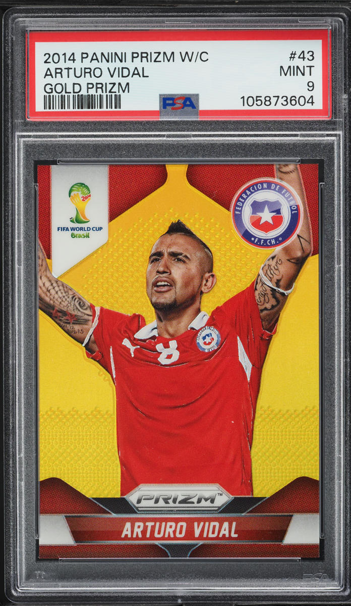 2014 Panini Prizm World Cup Gold Arturo Vidal 10/10 #43 PSA 9 MINT