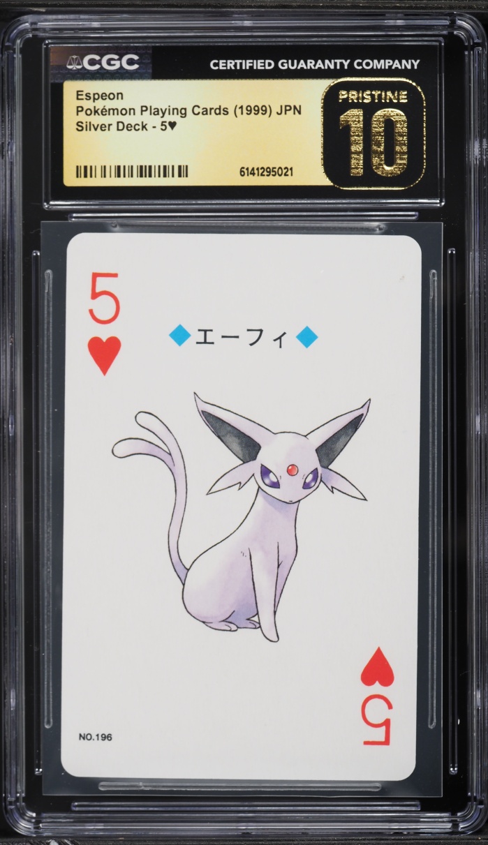 1999 Pokemon Japanese Silver Poker Set Nintendo Playing Card Espeon CGC 10 PRISTINE