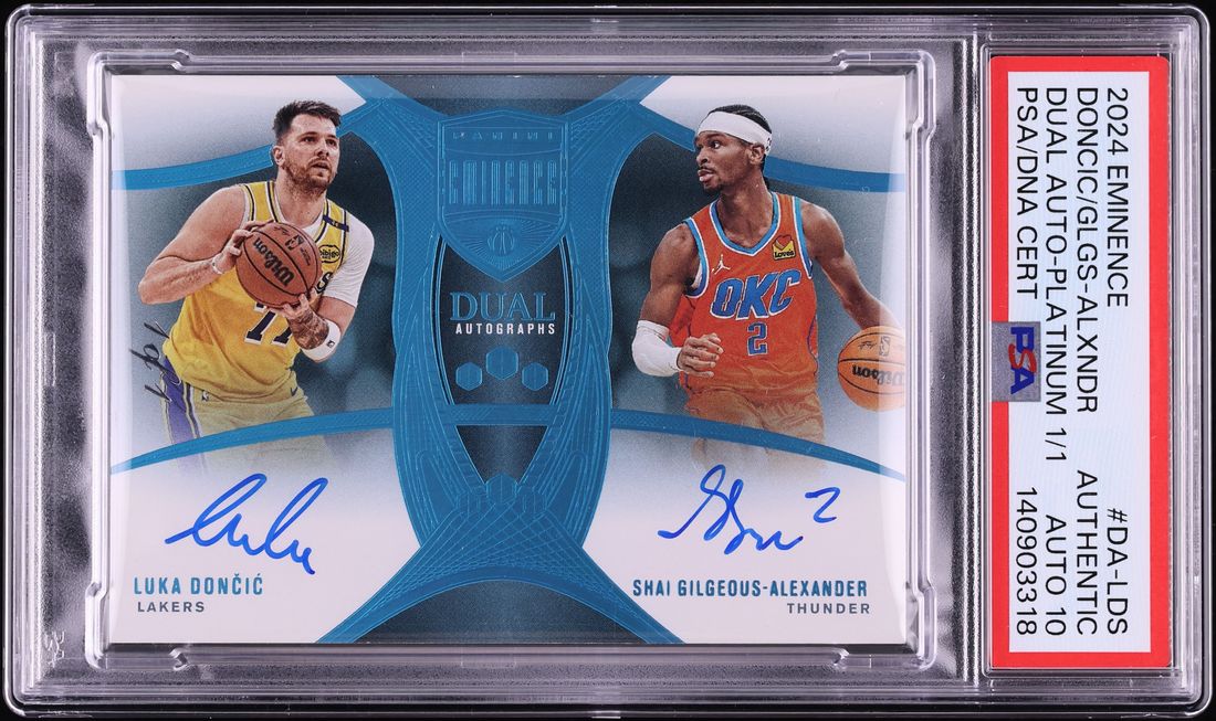 2024 Panini Eminence Platinum Luka Doncic & Shai Gilgeous-Alexander AUTO DNA 10 1/1 PSA AUTH - Photo 1