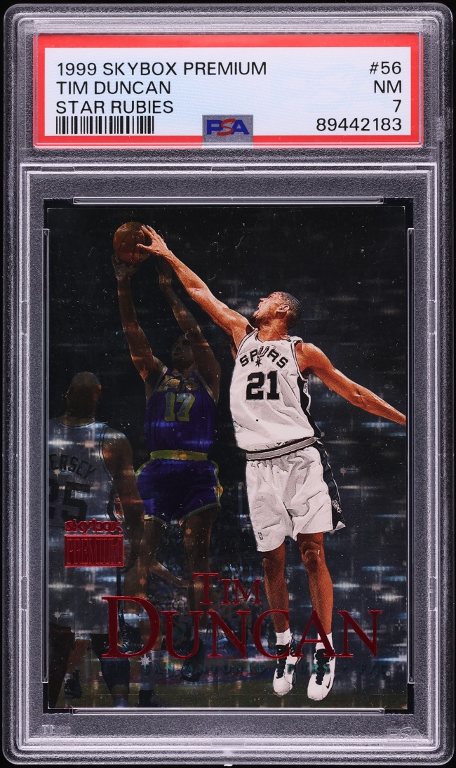 1999 Skybox Premium Star Rubies Tim Duncan /45 #56 PSA 7 NRMT - Photo 1