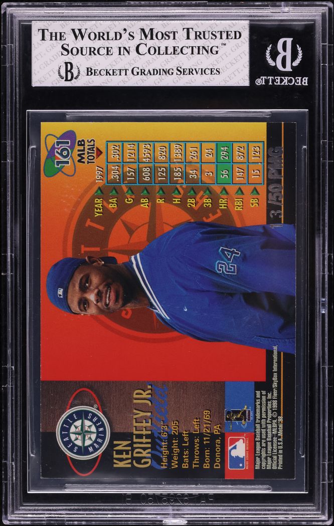 1998 Metal Universe Precious Metal Gems PMG Ken Griffey Jr. /50 #161 BGS 8 NM-MT
