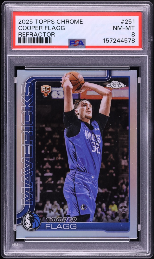 2025 Topps Chrome Refractor Cooper Flagg ROOKIE #251 PSA 8 NM-MT