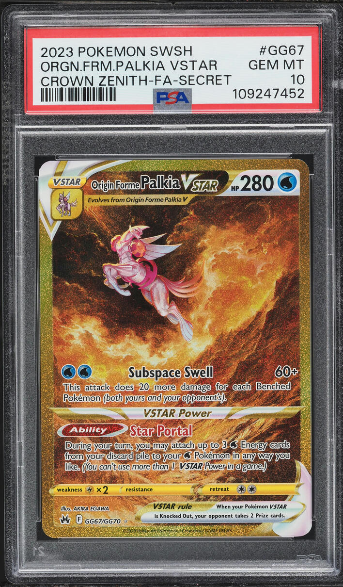 2023 Pokemon SWSH Crown Zenith Gold Rare Origin Forme Palkia VSTAR #GG67 PSA 10