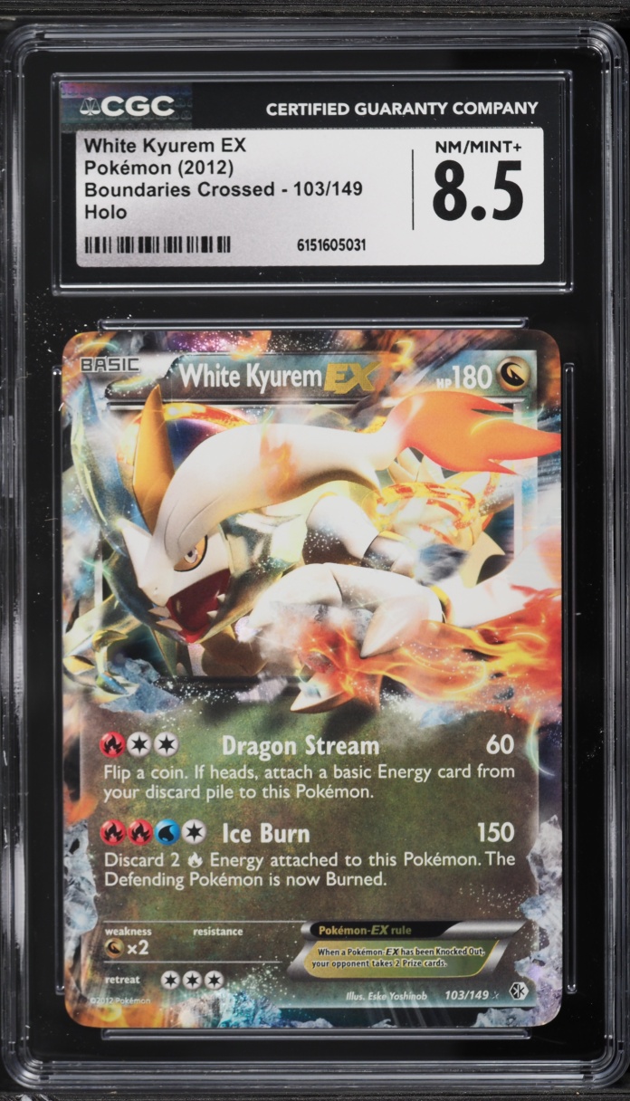 2012 Pokemon Black & White Boundaries Crossed Holo White Kyurem EX #103 CGC 8.5 NM-MT+