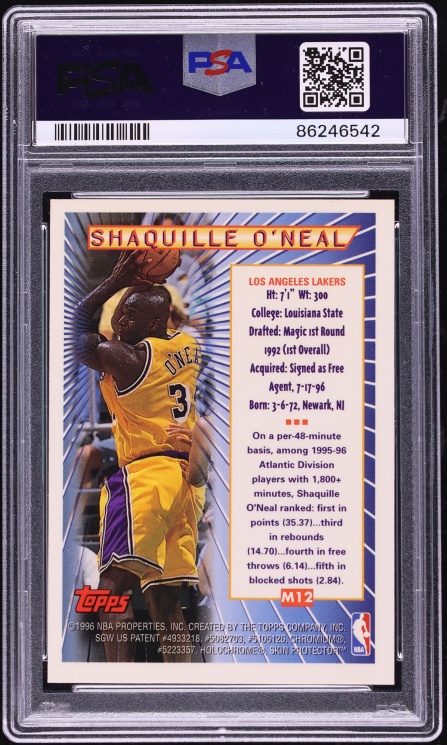 1996 Topps Mystery Finest Shaquille O'Neal #M12 PSA 9 MINT