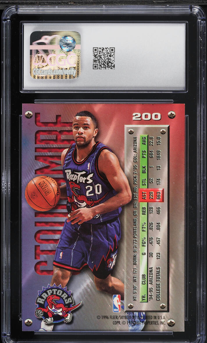 1995 Metal Basketball Damon Stoudamire ROOKIE #200 CGC 9 MINT