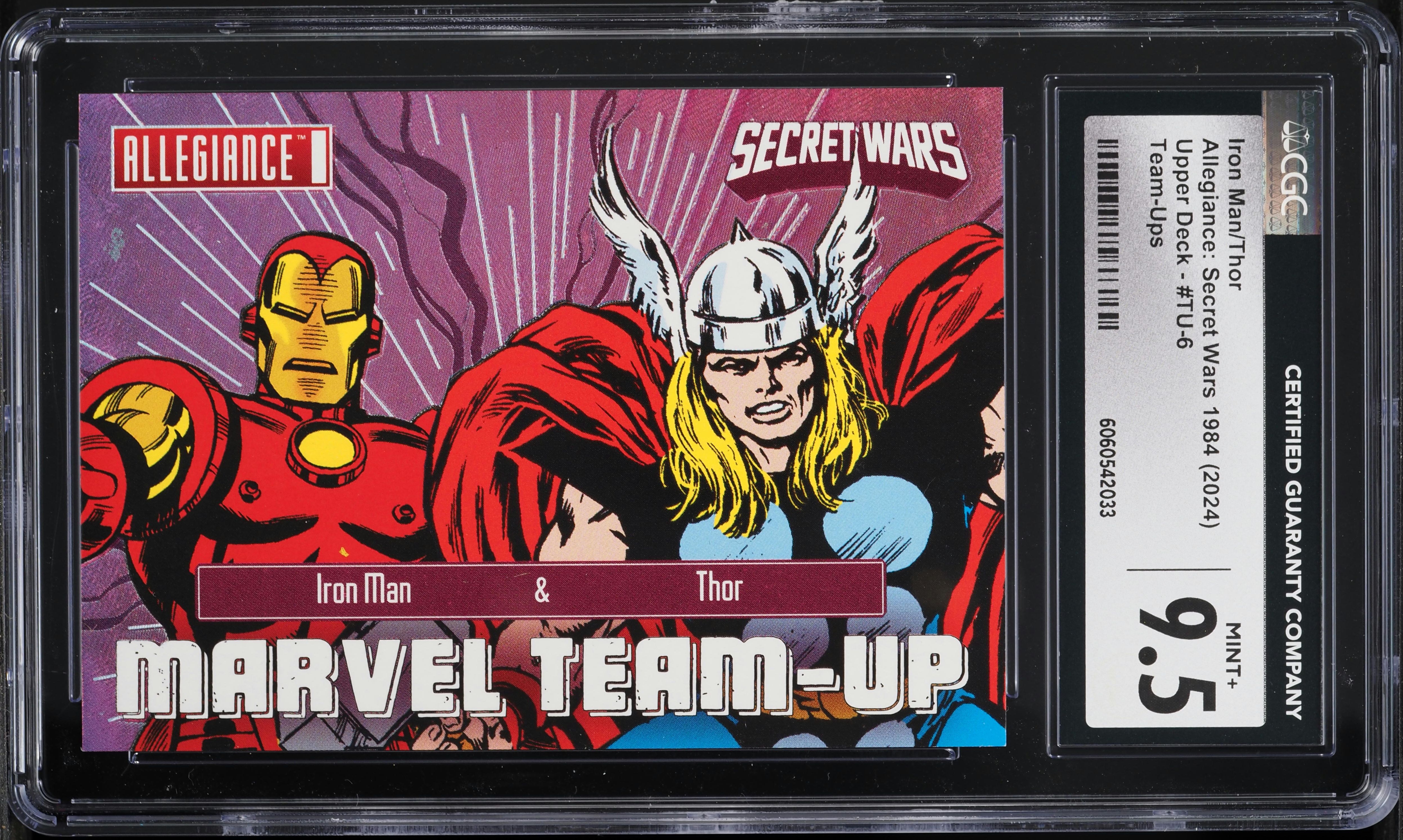 2024 UD Marvel Allegiance Secret Wars '84 Team-Ups Iron Man & Thor CGC 9.5 MINT+