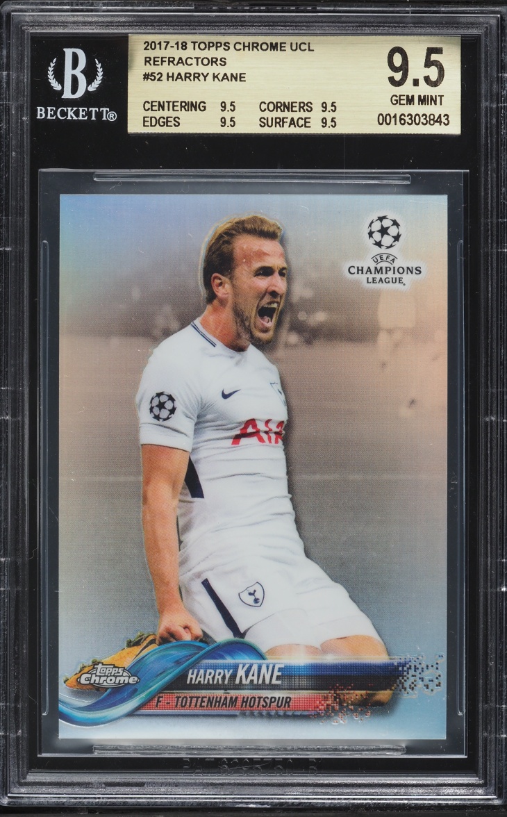 2017 Topps Chrome UEFA Champions League Refractor Harry Kane #52 BGS 9.5 GEM MINT