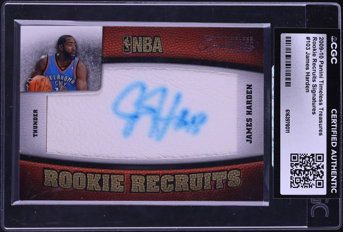 2009 Panini Timeless Treasures Recruits James Harden ROOKIE AUTO /299 #103 CGC AUTH