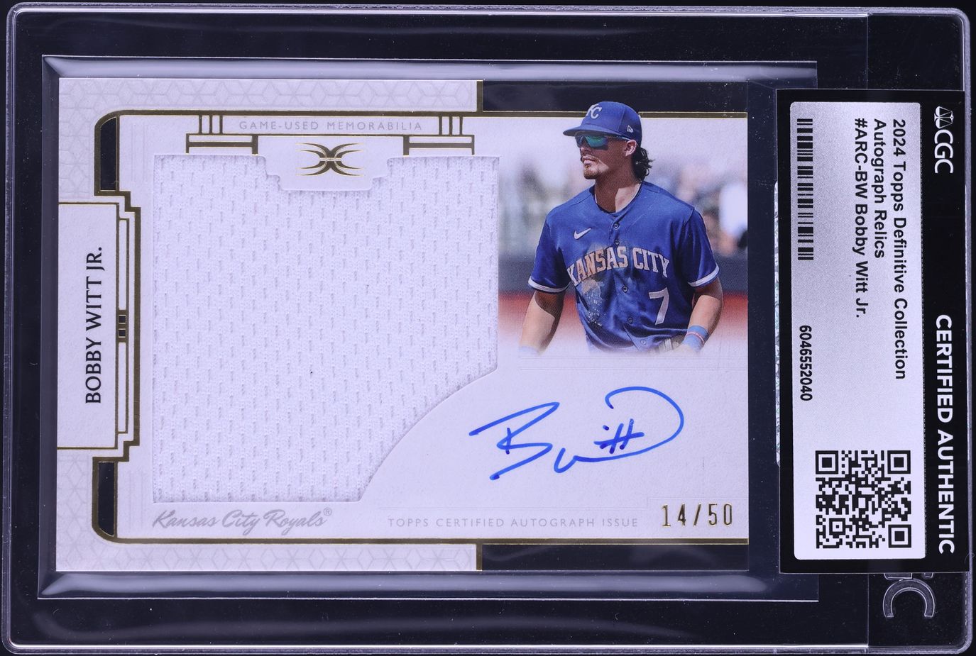 2024 Topps Definitive Collection Bobby Witt Jr. PATCH AUTO /50 #ARC-BW ...