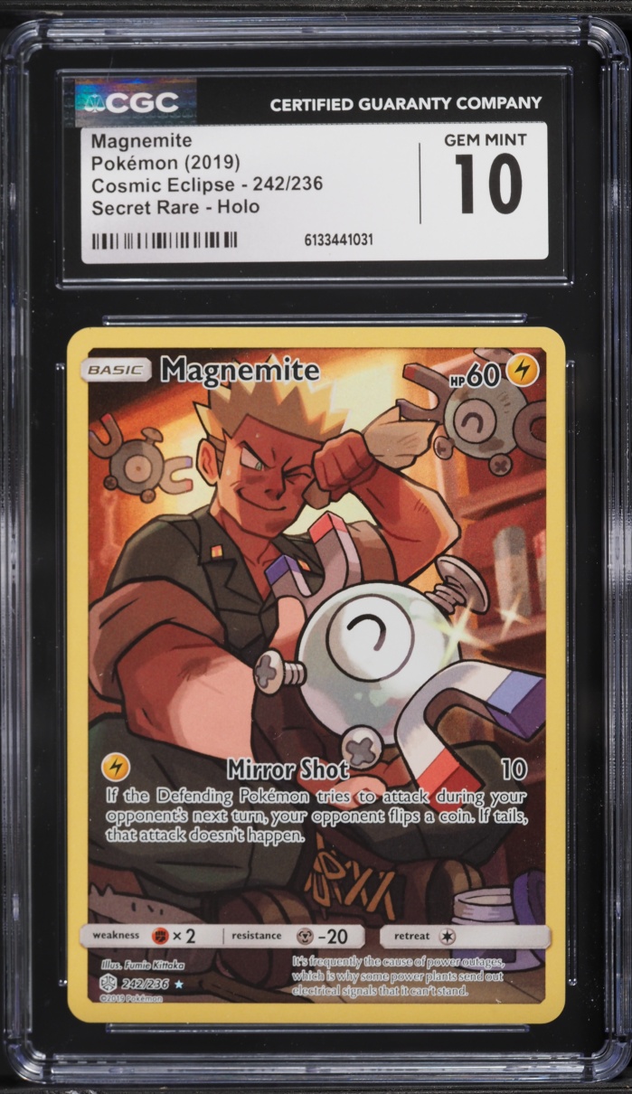 2019 Pokemon Sun & Moon Cosmic Eclipse CHR Magnemite #242 CGC 10 GEM MINT