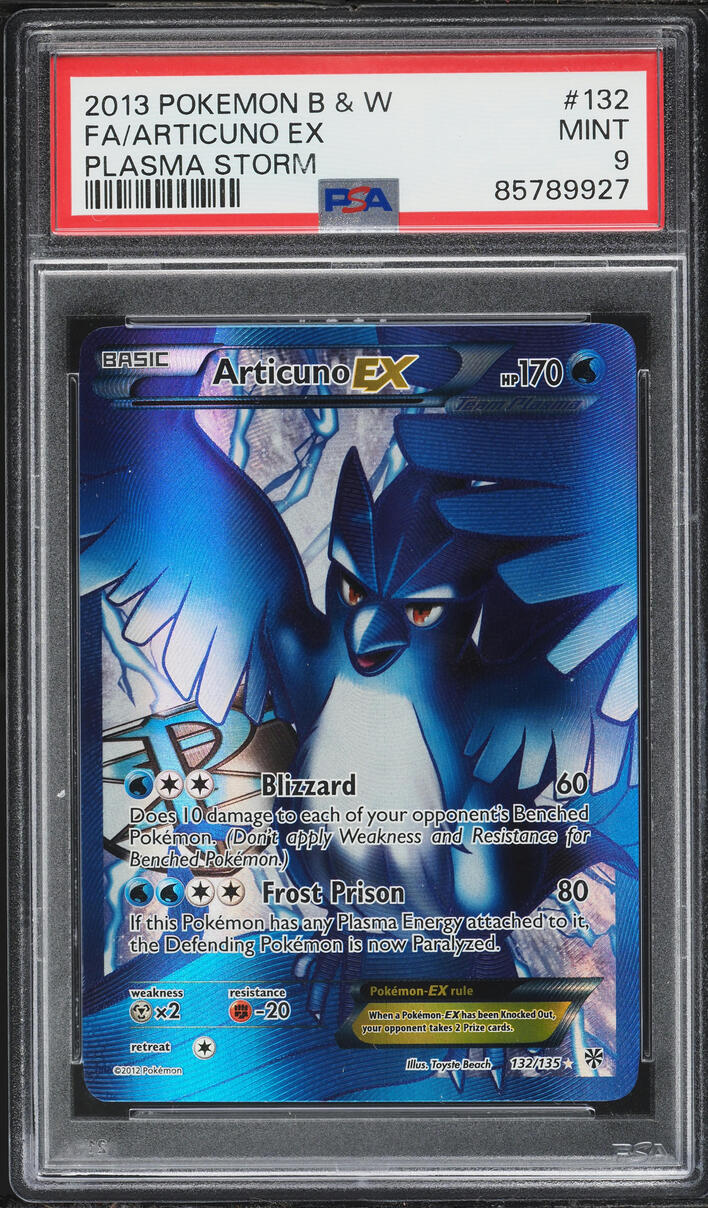 2013 Pokemon Black & White Plasma Storm Full Art Articuno EX #132 PSA 9 MINT